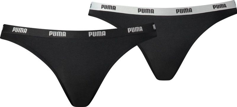 Puma - Dames Bikini Slips - Zwart - 2-Pack - Katoenen Modal