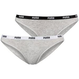 PUMA Bikini ondergoed voor dames (set van 2), grijs/grijs, XS