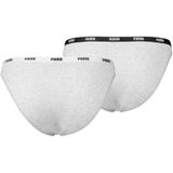 PUMA Bikini ondergoed voor dames (set van 2), grijs/grijs, XS