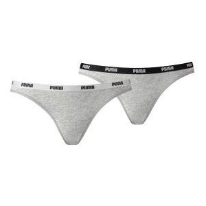 PUMA - Iconic Bikini 2P - Dames Slip - Wit en Zwart - Katoen/Modal Mix