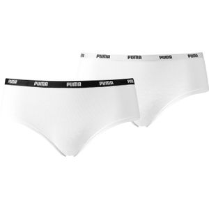PUMA Hipster ondergoed voor dames, wit, L (verpakking van 2), wit-wit, L