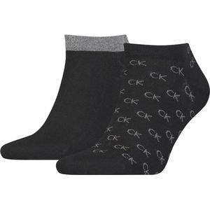Calvin Klein 2P All Over Logo Eduardo Heren Sneakersokken - Maat 43-46