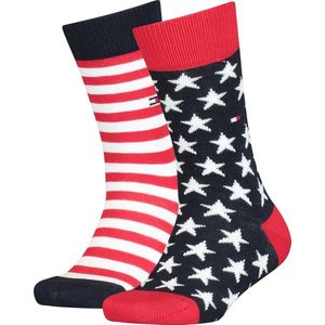 Tommy Hilfiger - Th Kids Sock 2p - Sokken - Uniseks - Sterren en Strepen