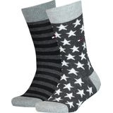Tommy Hilfiger Sokken met All-over Print - set van 2 Grijs/Zwart