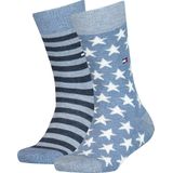 Tommy Hilfiger - Kids Sock 2p - Sokken - Jeans - Gekamd Katoen