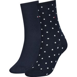 Tommy Hilfiger - Damessokken - Donkerblauw - Dot (2-pack) - Katoen