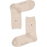Tommy Hilfiger - Damessokken - Licht Beige Melange - Dot - 2-pack - Katoen