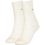 Tommy Hilfiger - Damessokken - Licht Beige Melange - Dot - 2-pack - Katoen