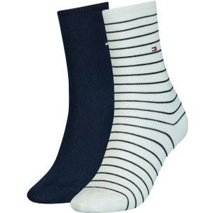 Tommy Hilfiger WOMEN SOCK 2P SMALL STRIPE Vrouwen Sokken Maat 39-42