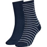 Tommy Hilfiger - Damessokken - Zwart-Wit - Katoen - 2-Pack