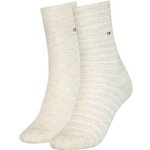 Tommy Hilfiger dames 2-pack sokken small stripe beige dames