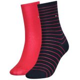 Tommy Hilfiger - Small Stripe - Damessokken - Blauw - 2 stuks