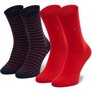 Tommy Hilfiger - Small Stripe - Sokken - Rood en Blauw - 2-pack