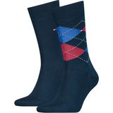 Tommy Hilfiger - Geruite Sokken - Donkerblauw - 2-Pack - Katoen/Nylon