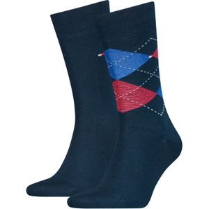 Tommy Hilfiger - Geruite Sokken - Donkerblauw - 2-Pack - Katoen/Nylon