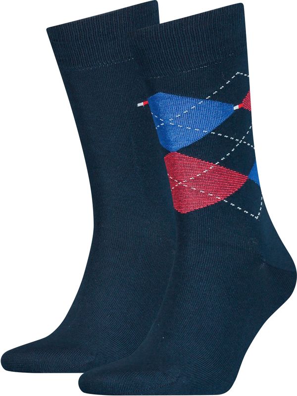 Tommy Hilfiger - Geruite Sokken - Donkerblauw - 2-Pack - Katoen/Nylon
