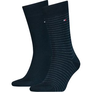 Tommy Hilfiger 2-pack sokken small stripe blauw II heren