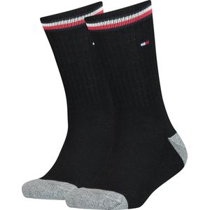 Tommy Hilfiger - Crew Sock - Zwart - Sportsokken - 2 Stuks