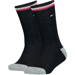 Tommy Hilfiger Crew Sock Crew Sock, uniseks, kinderen, 2 stuks, zwart.