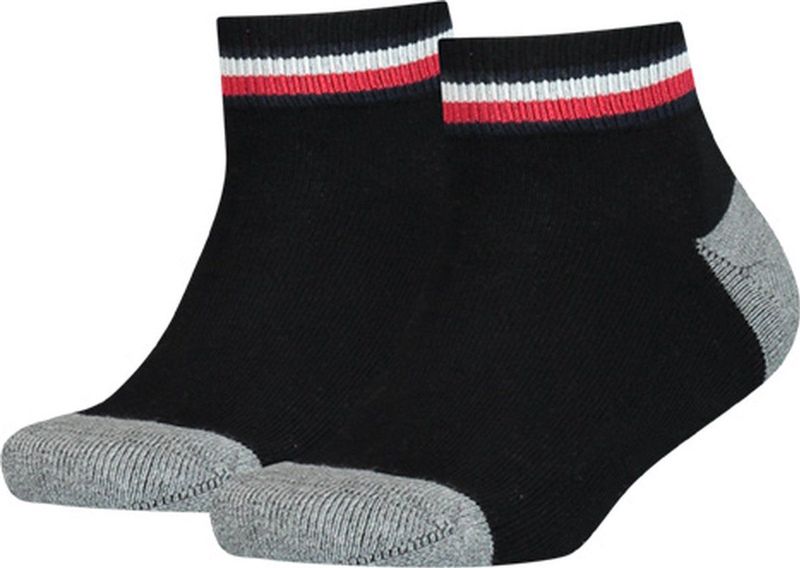 Tommy Hilfiger - Quartersokken - Zwart - 2-pack - Iconic Sports