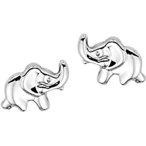 oorknoppen olifant zilver wit 1000579