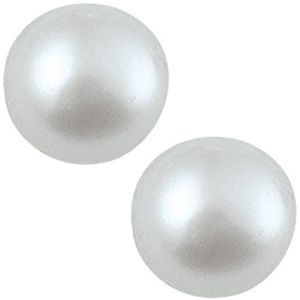 oorknoppen synth. parel zilver wit 1009521