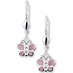 The Jewelry Collection - Oorhangers Vlinder Brisur Haak - Zilver