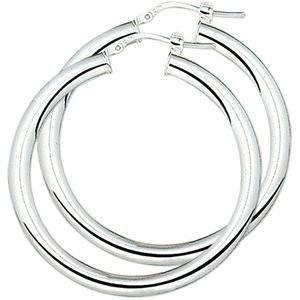 Oorringen - Zilver - Ronde Buis - 5,0 mm - Hefboom-sluiting