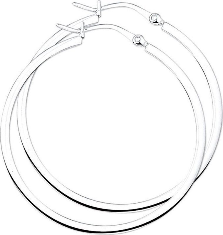 Oorringen - Zilver - Vierkante Buis - 2,0 mm - Hefboom-sluiting