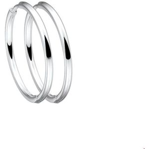 The Jewelry Collection Klapoorringen Rond - Zilver