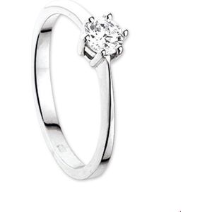 Ring - Zirkonia - 14K - Witgoud