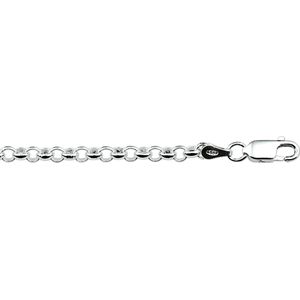 Zilver - Jasseron Armband - 2,5 mm - Wit - 1004698