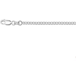 collier gourmette 2,6 mm zilver wit 1002169