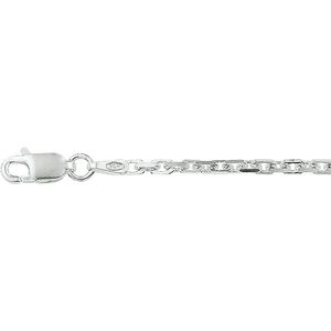 Zilveren Collier anker gediamanteerd 2 1015539 60 cm