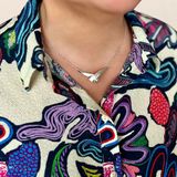 Collier Tussenstuk Zirkonia Poli/mat 42 Cm