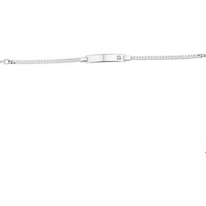 Graveerarmband - Gourmette - Zilver - Zirkonia - 4-Zijdes Geslepen