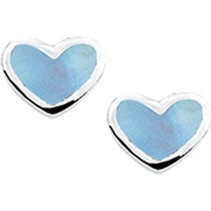 oorknoppen hart zilver wit 1014262