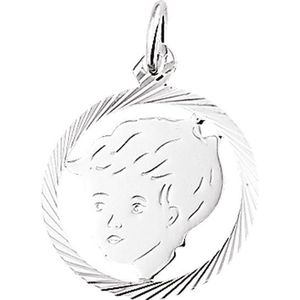 The Jewelry Collection Hanger Jongen Gediamanteerd - Zilver