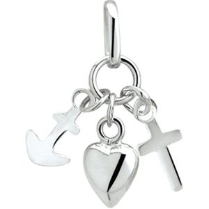 hanger geloof, hoop en liefde zilver wit 1009951
