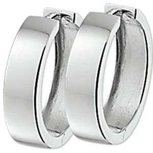 The Jewelry Collection Klapoorringen Vlak - Zilver