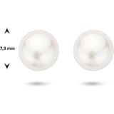 Gerhodineerd - Oorknoppen - Zilver - Zoetwaterparel