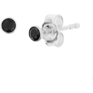 Oorknopjes - Zwart - Zirkonia - Zilver - Wit - 1018991