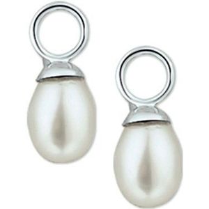Oorringhangers - Gerhodineerd Zilver - Met Zoetwaterparel - 1313314