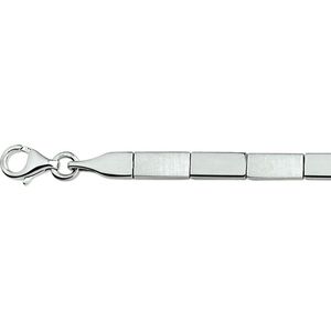 The Jewelry Collection Armband Poli/mat 4,5 mm 19 cm - Zilver