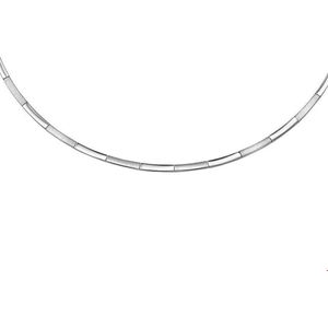 The Jewelry Collection Ketting Poli/mat 2,8 mm 43 cm - Zilver