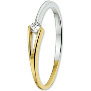 ring zirkonia 14K bicolor goud geel/wit 4206120