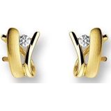 Oorknoppen - Poli/mat - Oorsieraden - 14K Geelgoud - Poussette Sluiting