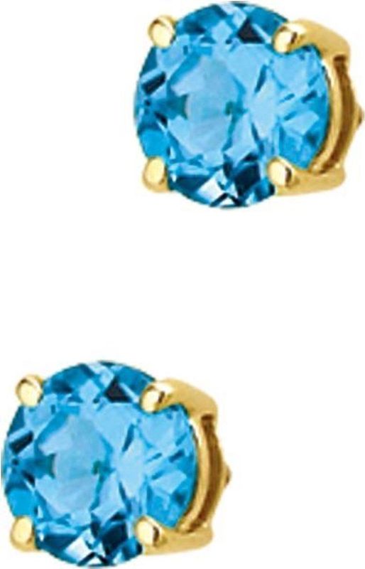 Oorknopjes - Geelgouden Oorknoppen - Topaas - 14K - 4010285