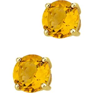 oorknoppen citrien 14K geelgoud 4010288