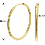 Oorringen - Geelgoud - 1,5 mm Ronde Buis - 14K